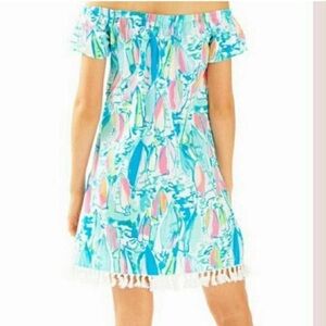 Lilly Pulitzer Vibrant Off-Shoulder Kids Dress